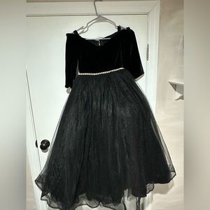 Black flower girls dress size 10/12
